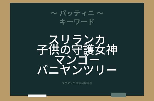 まとめ:　パッティニはこんな女神