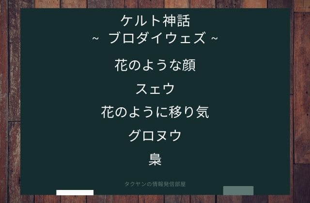 まとめ:　ブロダイウェズはこんな女神様