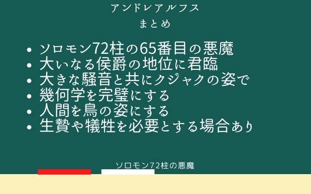 まとめ:　アンドレアルフスはこんな悪魔