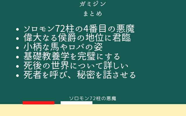 まとめ:　ガミジンはこんな悪魔