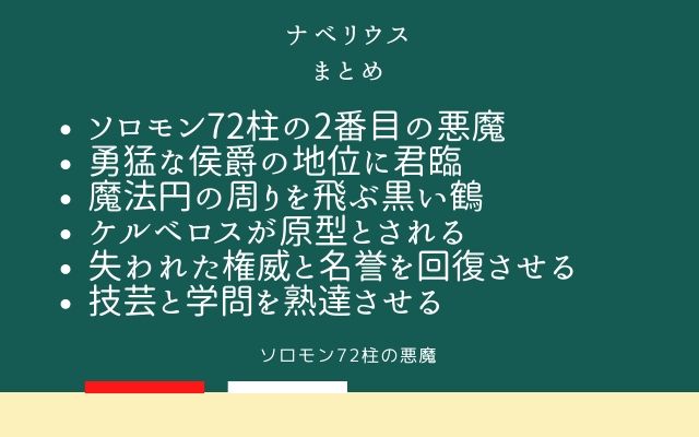 まとめ:　ナベリウスはこんな悪魔