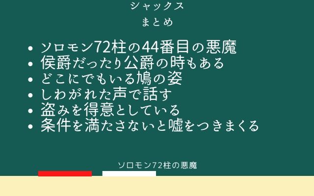 まとめ:　シャックスはこんな悪魔